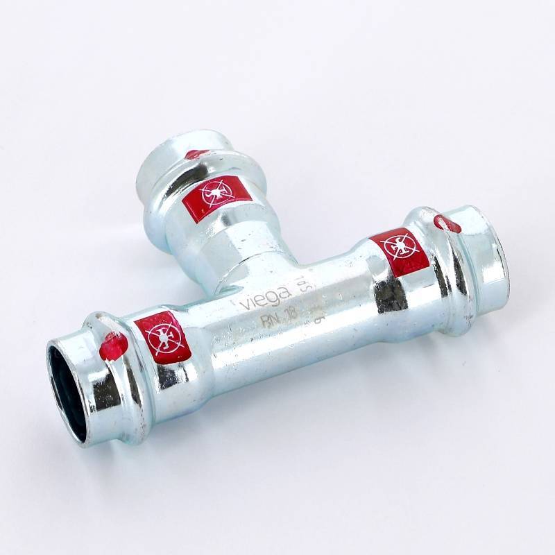 Тройник пресс Viega Prestabo оцинкованная сталь 18 мм 558628