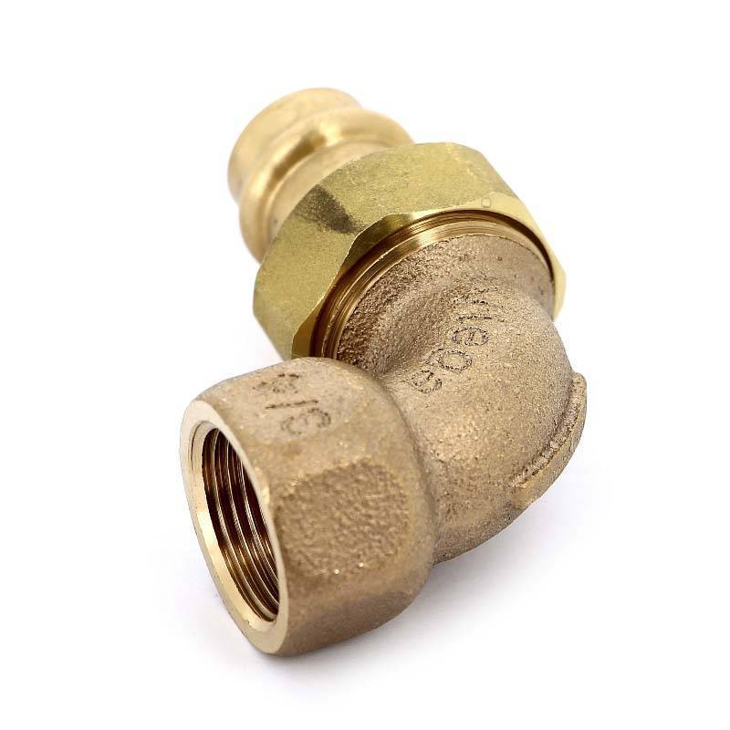 Угольник переходной Viega Sanpress 90° 18х3/4 пресс-В разъёмное соединение бронза 283452