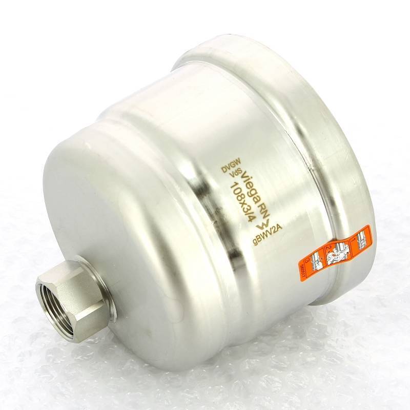 Заглушка Viega Sanpress Inox XL 108x3/4 нержавеющая сталь с отверстием ВР 557911