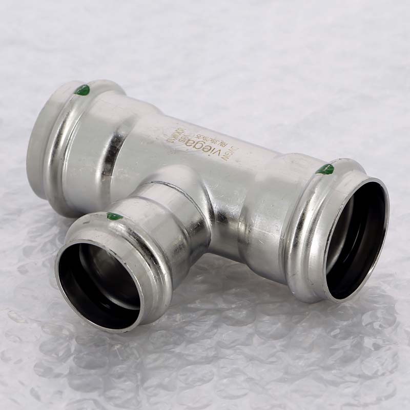 Тройник пресс Viega Sanpress Inox 35x28x35 мм нержавеющая сталь 436018