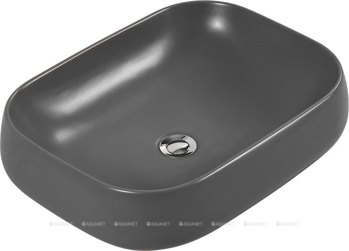 Раковина накладная Aquanet 560x420x140 мм матовый серый AQ5526-MG