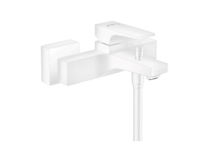 Смеситель для ванны и душа Hansgrohe Metropol однорычажный белый матовый 32540700