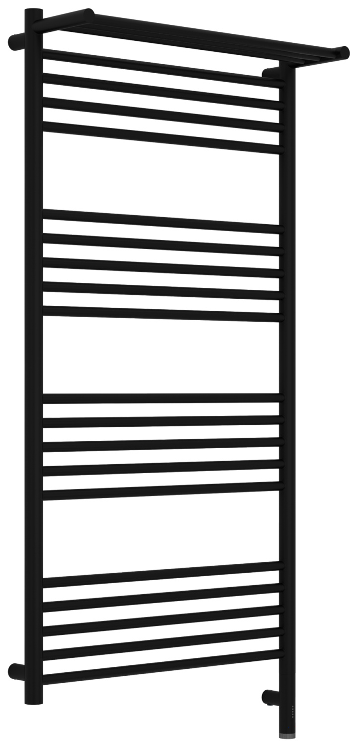 Полотенцесушитель электрический Сунержа Богема 3.1 с 1 полкой 600х1200 мм правый черный матовый 31-6007-1260