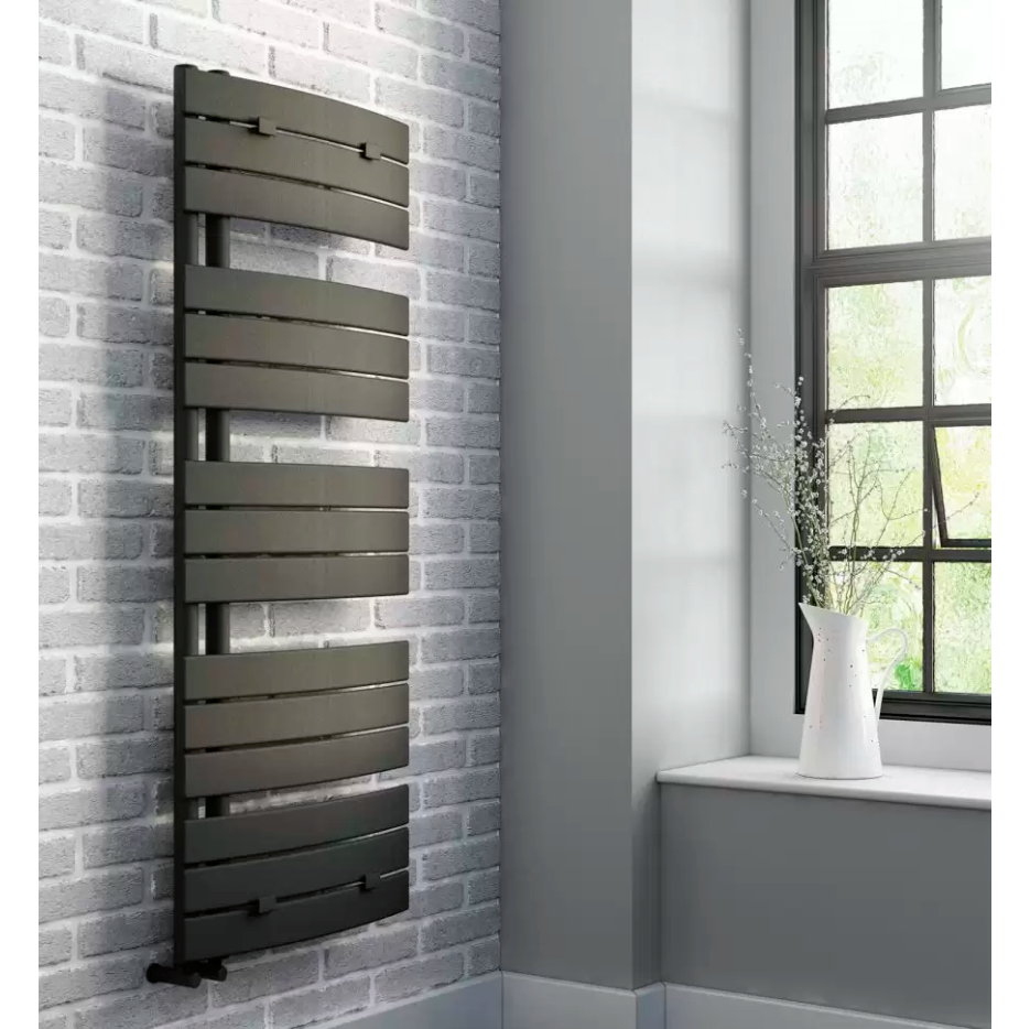 Полотенцесушитель электрический Lazzarini Pieve 1730x550 мм изогнутый антрацит 386485