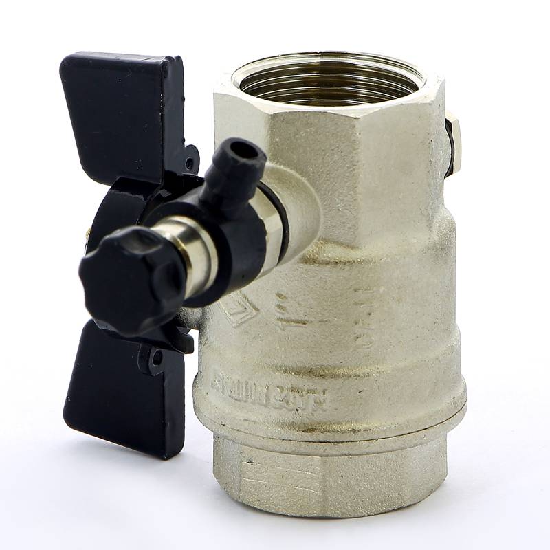 Кран шаровой Bugatti OREGON ВВ с заглушкой и дренажным вентилем бабочка 1 03320017