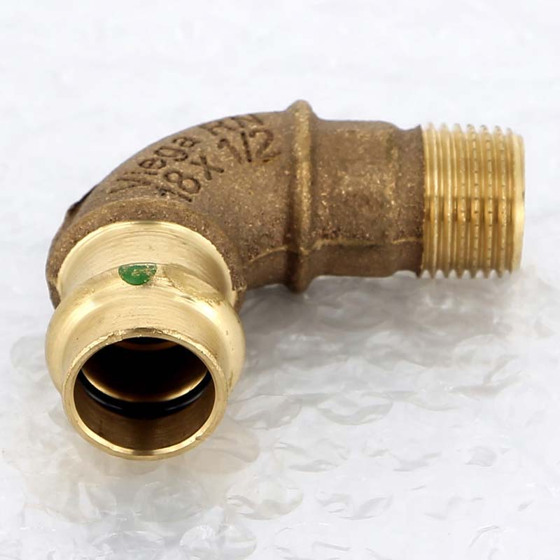 Угол 90° пресс-НР Viega Sanpress бронзовый 18x1/2 281205