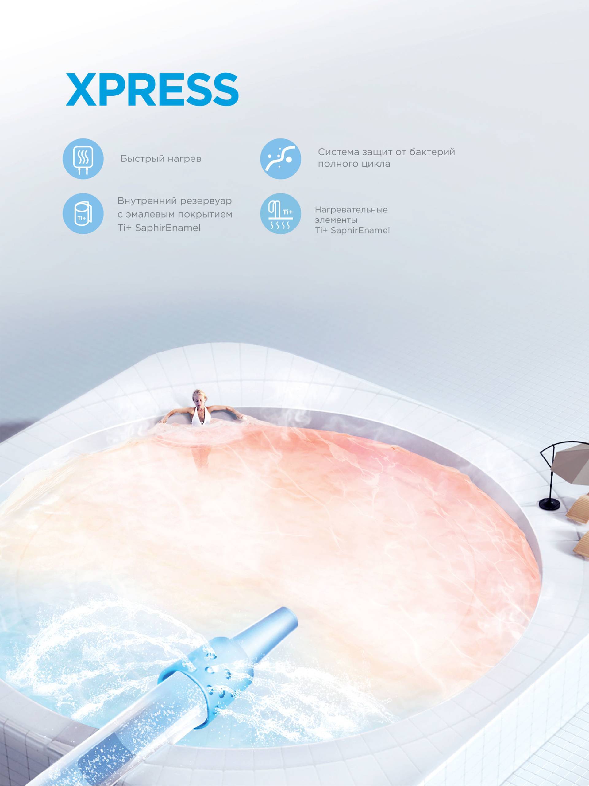 Водонагреватель накопительный Midea SALUTE XPRESS над раковиной 15 л MWH--KVM