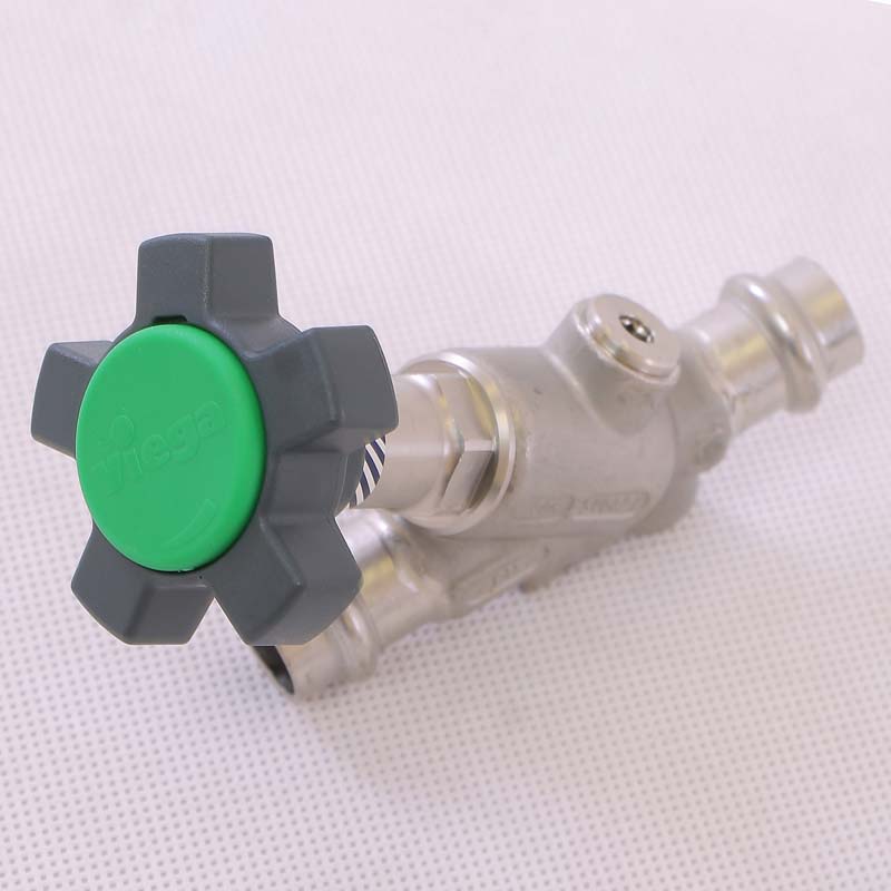 Вентиль Viega Easytop Sanpress Inox пресс-соединение с дренажом 15 мм 468392