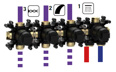 Внутренняя часть термостатического смесителя для душа Almar Modular E176909