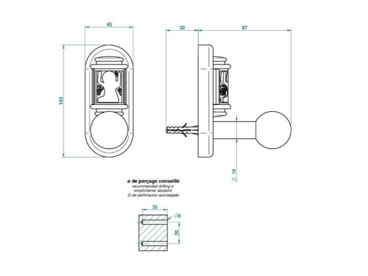Крючок THG Ange одинарный хром A2GA02517