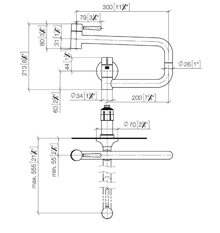 Кран для кастрюль Dornbracht Vaia POT FILLER настенный хром 30805809-00