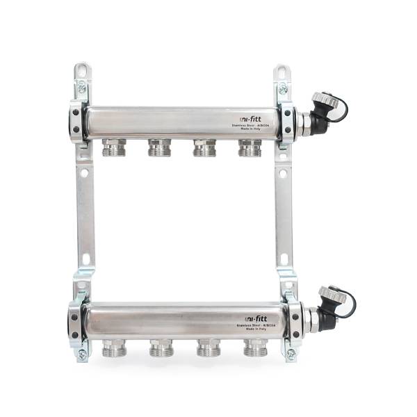 Коллекторная группа Uni-Fitt 1 x 3/4 EK 5 выходов нержавеющая сталь с шаровыми кранами 430K4305