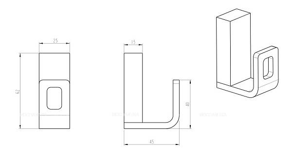 Крючок для ванной подвесной Boheme Q белый матовый 10946-MW