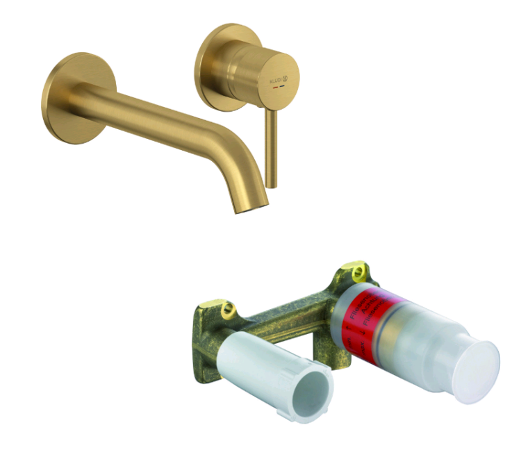 Смеситель для раковины Kludi BOZZ SET однорычажный золото Brushed Gold 38245N076S