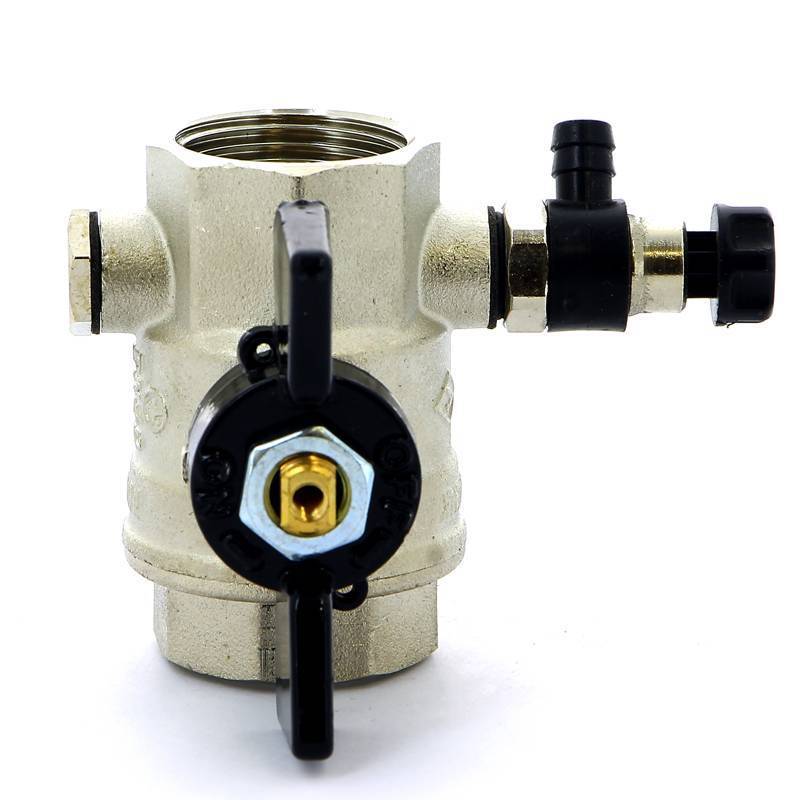 Кран шаровой Bugatti OREGON ВВ с заглушкой и дренажным вентилем бабочка 1 03320017