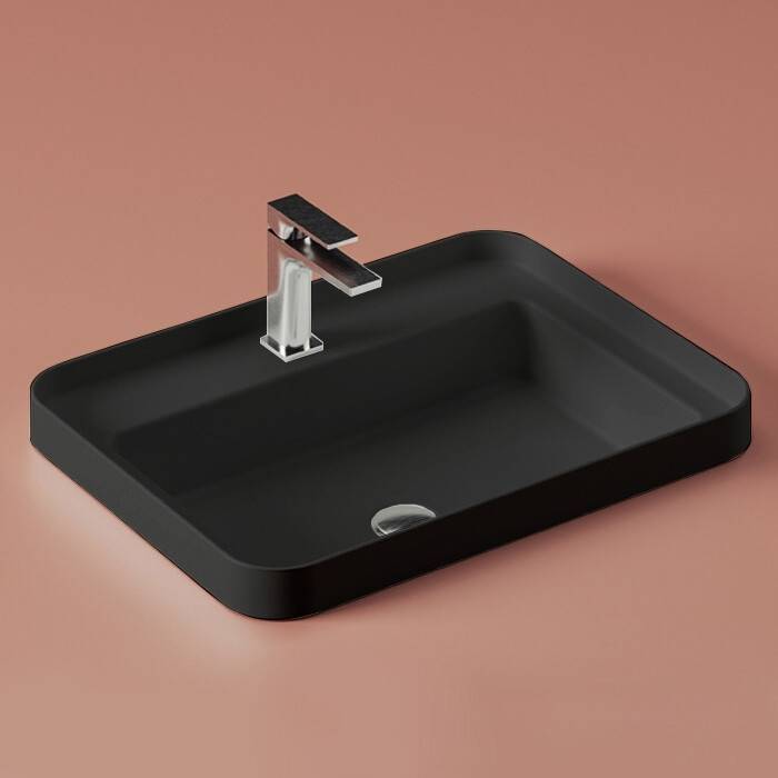Раковина накладная Artceram Fuori Scala 605x455 мм черный матовый TFL0341700