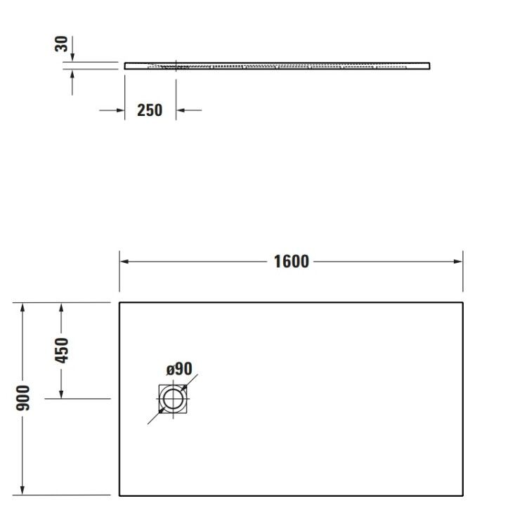Душевой поддон Duravit Sustano 1600x900 мм кремовый матовый 720285620000000