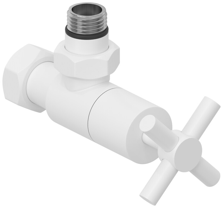 Вентиль Сунержа угловой Крест G 1/2 x G 3/4 белый матовый 3014081234