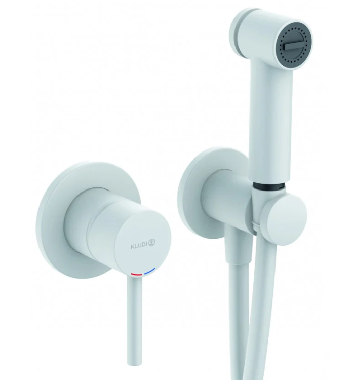 Гигиенический душ со смесителем Kludi BOZZ белый матовый 389985376