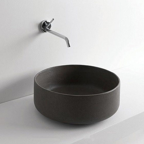 Раковина накладная Artceram Cognac 420 мм 1 отверстие Saniglaze Grey Olive COL0011534