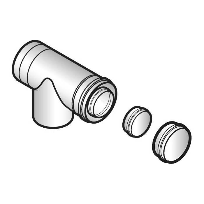 Тройник коаксиальный De Dietrich 80/125 мм с лючком для ревизии 84887525