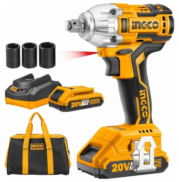 Гайковерт ударный аккумуляторный INGCO CIWLI 20 В бесщеточный CIWLI