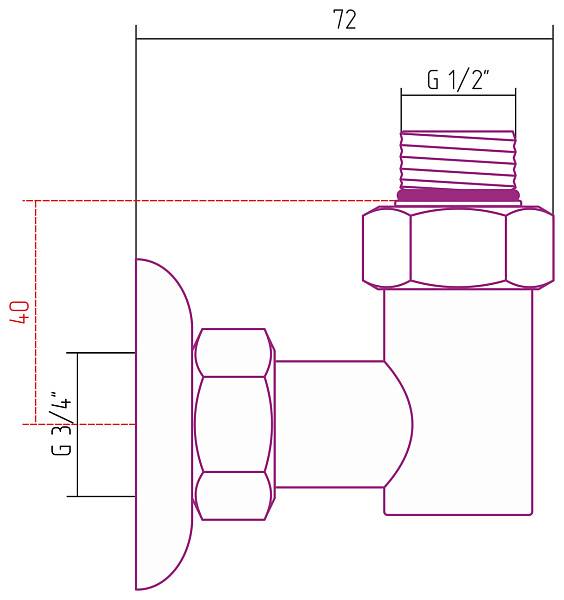 Набор комплектующих для полотенцесушителя Стилье G 1/2 Н x G 3/4 НГ 2 шт 03002-1234