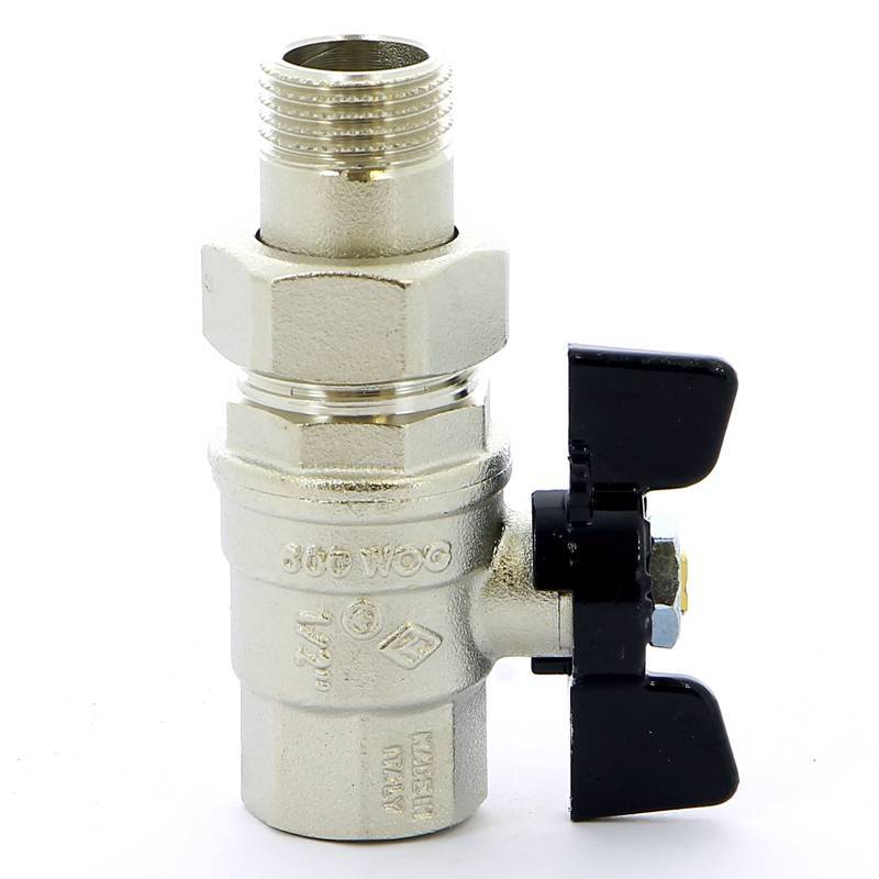 Кран шаровой Bugatti Oregon 1/2 НВ со сгоном бабочка 03220027