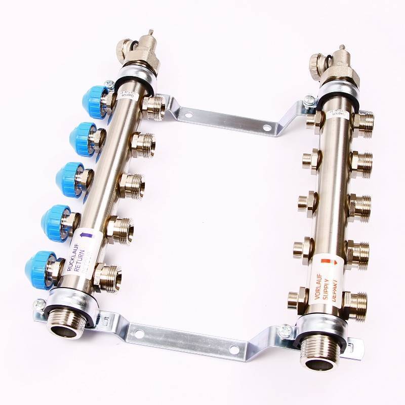 Коллекторная группа Uni-Fitt 1 x 3/4 5 выходов с балансировочными и термостатическими вентилями 456W4305