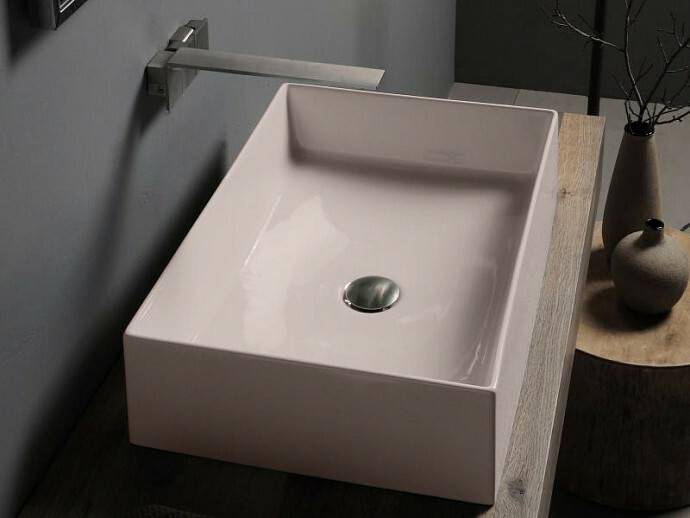 Раковина накладная Scarabeo Teorema 2.0 60x40 см без отверстия для смесителя Sand 5101/52