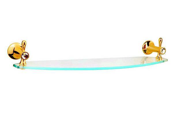 Полка стеклянная подвесная Boheme Chiaro 58 см золото 10507