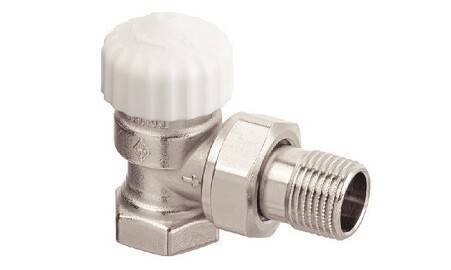 Вентиль термостатический угловой Everline 1/2 с преднастройкой никелированный EVR06.3412