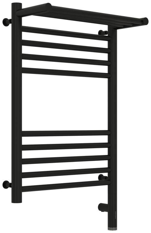 Полотенцесушитель электрический Сунержа Богема 3.0 с полкой 432x600 мм МЭМ справа черный матовый 3158076040