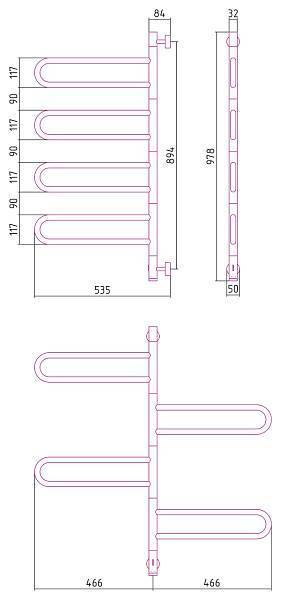 Полотенцесушитель электрический Сунержа Парео 4.0 535x978 мм правый белый 12-0823-0978