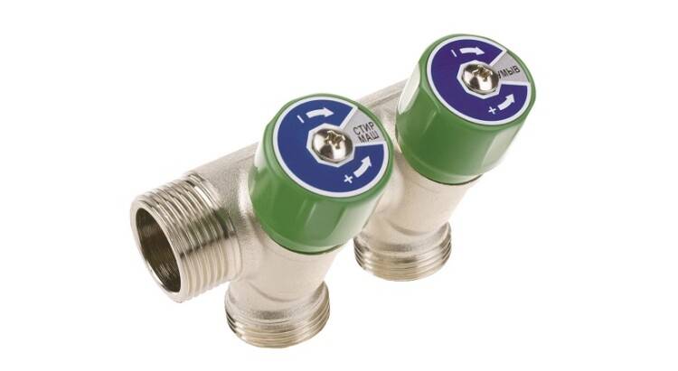 Коллектор модульный HOGER 3/4 на 4 контура 3/4 ЕК латунь MW0104