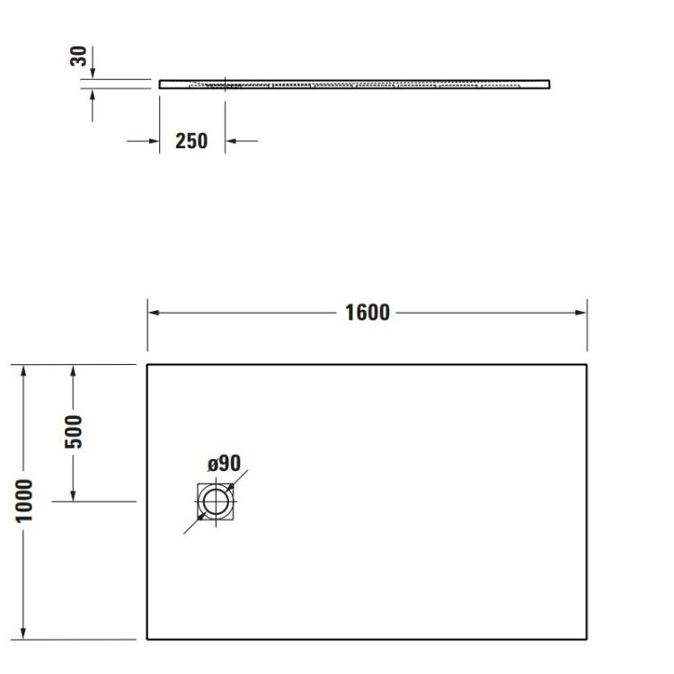 Душевой поддон Duravit Sustano 1600x1000 мм кремовый матовый 720286620000000