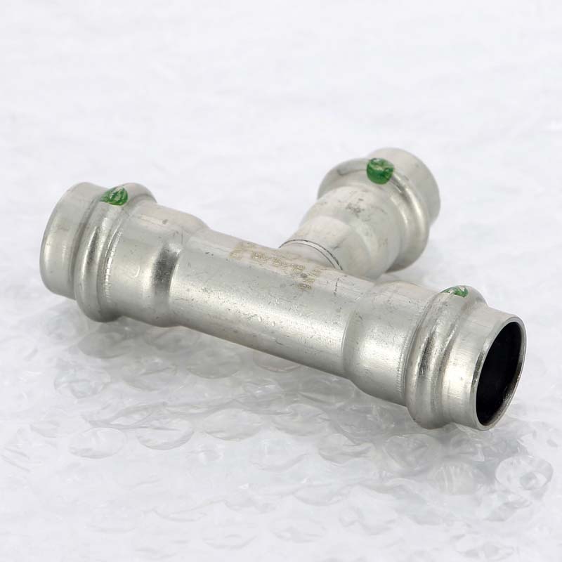 Тройник пресс Viega Sanpress Inox 18x15x18 мм нержавеющая сталь 435929