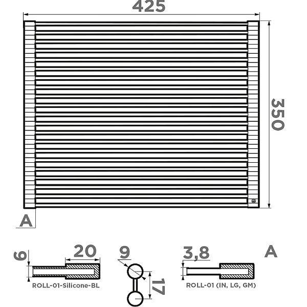 Ролл-мат OMOIKIRI ROLL-01-LG нержавеющая сталь светлое золото 4997001