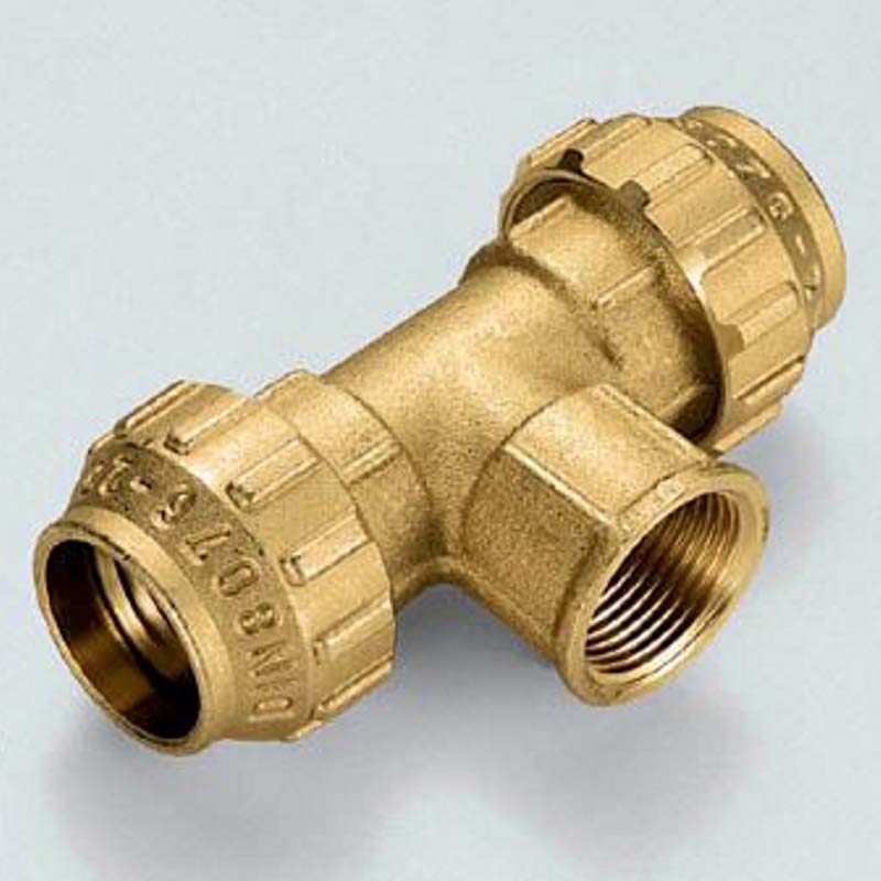 Тройник обжимной с внутренней резьбой Tiemme 40х1 1/4х40 для ПНД 3400045