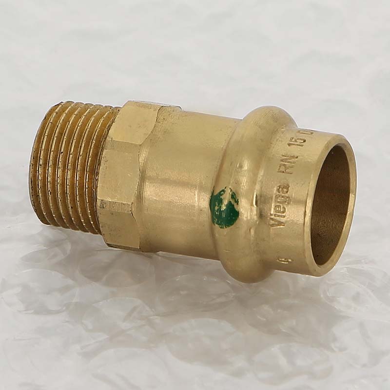 Муфта пресс с наружной резьбой Viega Sanpress 15 мм х 3/8 бронза 297985