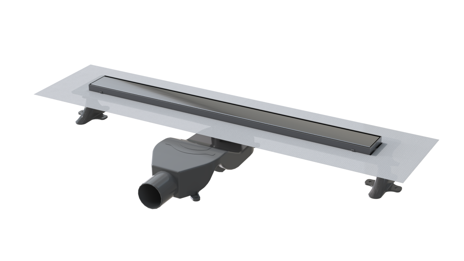 Трап линейный Boheme 60 см с решеткой и сифоном gun metal 982-60-GM