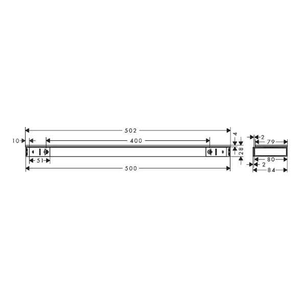 Полка Hansgrohe Rainfinity 500 мм цвет полированное золото 26844990