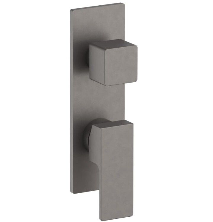 Смеситель для душа Fantini Mint встраиваемый на 2 потока Matt Gun Metal PVD 34P5F185B