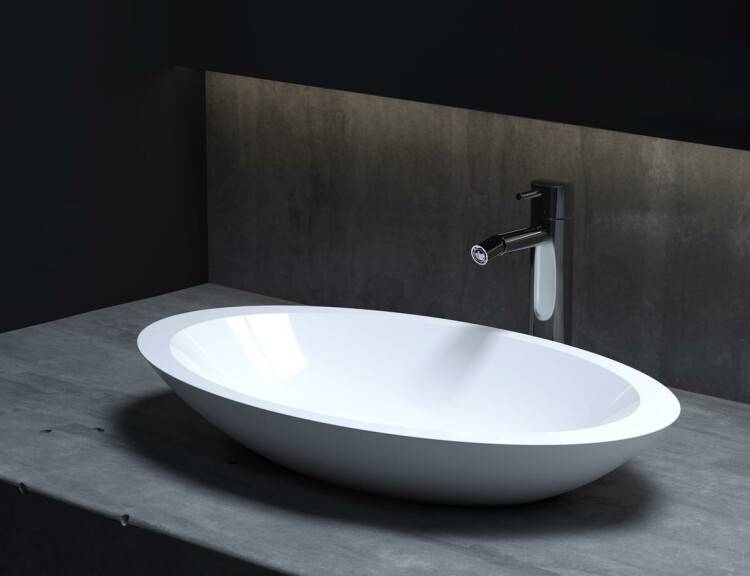 Раковина накладная Salini Callista 575х350х85 мм белый матовый 1101202SM