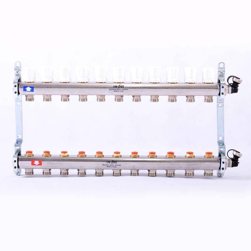 Коллекторная группа Uni-Fitt 451I 1x3/4 11 выходов из нержавеющей стали 451I4311.R