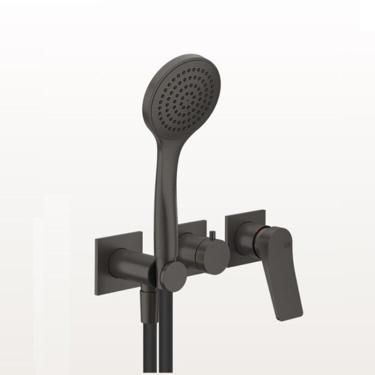 Смеситель для душа Gessi Rilievo на 2 потребителя встраиваемый Black Metal Brushed PVD 59036707