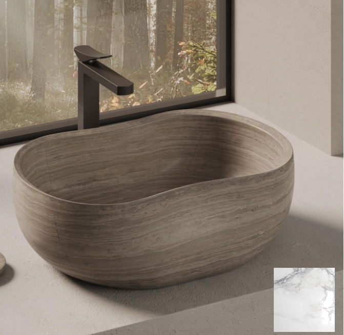 Раковина DEA Design Forli накладная 560x380x180 мм carrara DD1511560CW