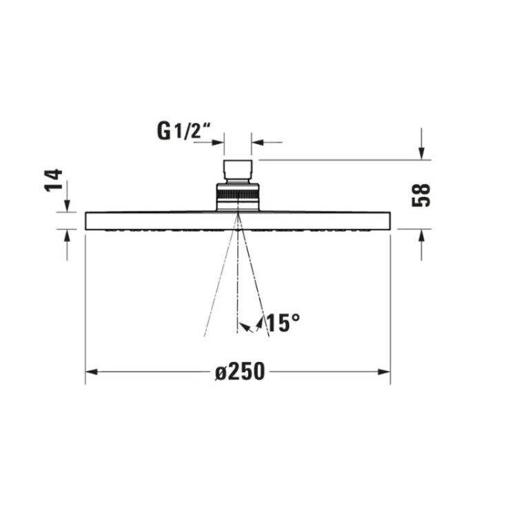 Верхний душ Duravit 250 мм хром UV0660018010