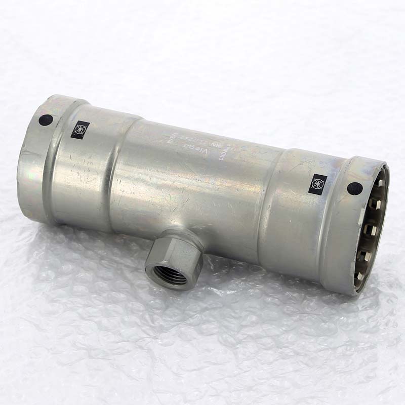 Тройник пресс-ВР оцинкованная сталь Viega Megapress 2x1/2x2 695248