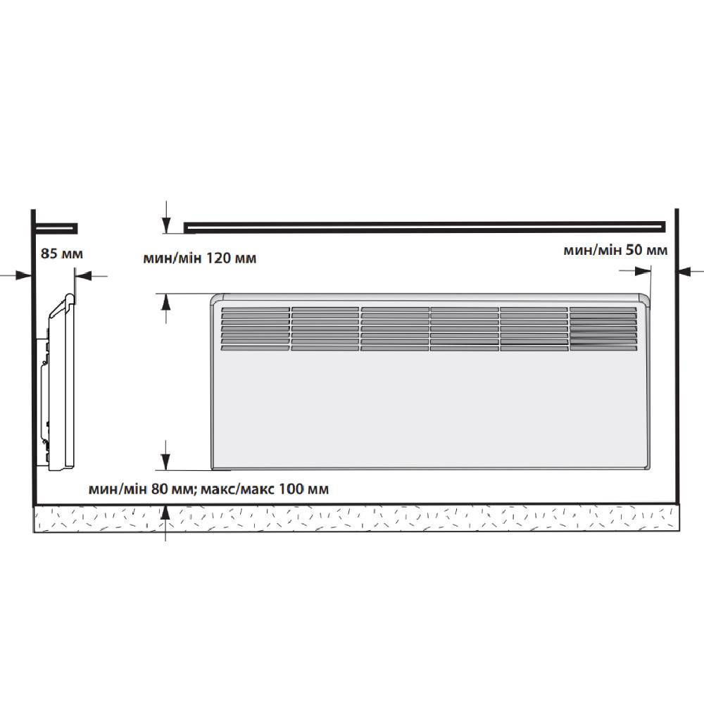 Конвектор электрический Ensto FinnHeat Вт электронный термостат с вилкой EPHBE10PR